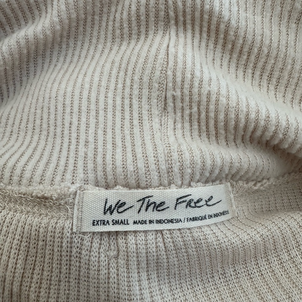We The Free Free People Ribbed Open Back Cream Ecru Turtleneck XS - Picture 5 of 5